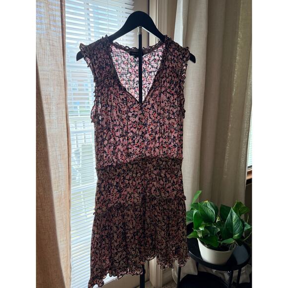 Dear John Dresses & Skirts - Dear John Floral Summer Dress EUC Pink Black V Neck M